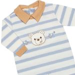 Macacão longo c/ golinha em tricot Ursinhos Azul - Mini & Co.