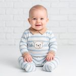 Macacão longo c/ golinha em tricot Ursinhos Azul - Mini & Co.