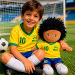 Boneco de Pano Léo Jogador Brasil 35 cm - Zip