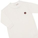 Macacão longo em tricot Ponto Losango Off White - Mini & Co.