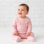 Macacão longo c/ golinha em tricot Trançado Rosa - Mini & Co.