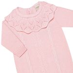 Macacão longo c/ golinha em tricot Trançado Rosa - Mini & Co.