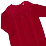 Macacão longo c/ golinha em tricot Trançado Vermelho - Mini & Co.