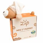 Puppet 2 em 1: Pelúcia e Travesseiro Urso Nino  44 cm - Zip