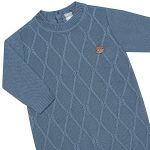 Macacão longo em tricot Ponto Losango Azul Jeans - Mini & Co.