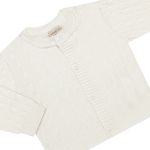 Casaquinho em tricot Trançado Off White - Mini & Co.