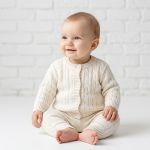 Casaquinho em tricot Trançado Off White - Mini & Co.