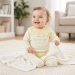 Manta em tricot Listra Amarelo - Mini & Co.