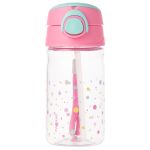 Copo c/ Canudo Cristal Rosa Bolinhas 370ml - Pimpolho