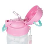 Copo c/ Canudo Cristal Rosa Bolinhas 370ml - Pimpolho