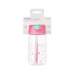 Copo c/ Canudo Cristal Rosa Bolinhas 370ml - Pimpolho