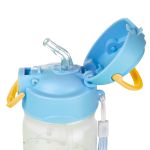 Copo c/ Canudo Cristal Azul Ondas 370ml - Pimpolho