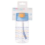 Copo c/ Canudo Cristal Azul Ondas 370ml - Pimpolho