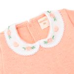Macacão longo c/ golinha em tricot Flores & Coração Rosé - Mini & Co.