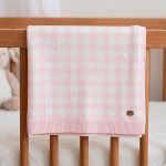 Manta em tricot Xadrez Rosa - Mini & Co.