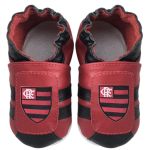 Tênis para bebê em couro Eco Flamengo - Babo Uabu