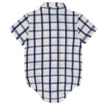Body Camisa c/ Bermuda em sarja Xadrez Marinho - Up Baby