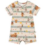 Macacão curto em suedine Bear Family - Up Baby