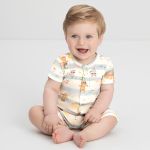 Macacão curto em suedine Bear Family - Up Baby