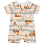 Macacão curto c/ Golinha em suedine Bear Family - Up Baby