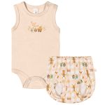 Body regata c/ Cobre Fralda em suedine Fazendinha - Up Baby