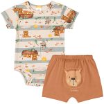 Body curto c/ Bermuda em suedine Bear Family - Up Baby
