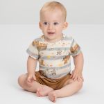 Body curto c/ Bermuda em suedine Bear Family - Up Baby