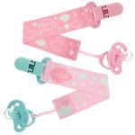 Kit 2 Prendedores de Chupeta Happy Sky Rosa (3m+) - Lilica & Tigor
