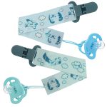 Kit 2 Prendedores de Chupeta Happy Pilot Azul (3m+) - Lilica & Tigor