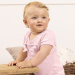 Jardineira em ribana canelada Rosa - Up Baby