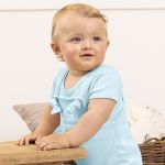 Jardineira em ribana canelada Azul - Up Baby