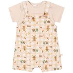 Jardineira c/ Body curto em suedine Fazendinha - Up Baby