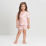 Pijama infantil Blusa e Short em suedine Patinhas - Up Baby