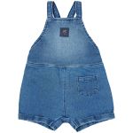 Jardineira c/ Body curto em moletom jeans Listrado Azul - Up Baby
