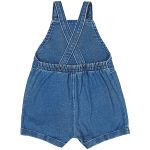 Jardineira c/ Body curto em moletom jeans Listrado Azul - Up Baby