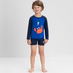 Conjunto de banho Caranguejo: Camiseta Surfista + Sunga - Up Baby