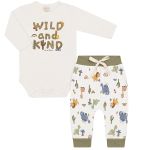 Body longo c/ Calça em algodão egípcio Dinos - Mini & Co.