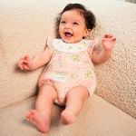 Body Romper em algodão egípcio Limão Siciliano - Mini & Co.