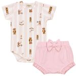 Body curto c/ Short babadinhos em algodão egípcio Vintage Toys Rosa - Mini & Co