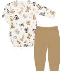 Body longo c/ Calça (Mijão) em algodão egípcio Safari - Mini & Co.