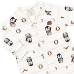 Macacão longo c/ zíper em algodão egípcio Pinguim Navy - Mini & Co.