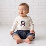 Shorts em malha denim Pinguim Navy - Mini & Co.