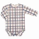 Body longo em algodão egípcio Dinos Xadrez - Mini & Co.