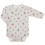 Body longo em algodão egípcio Camponesa Xadrez - Mini & Co.