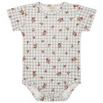 Body curto em algodão egípcio Camponesa Xadrez - Mini & Co.