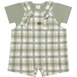 Jardineira c/ Body curto em algodão egípcio Capivara Boys - Mini & Co.
