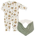 Macacão longo c/ Babador Bandana em algodão egípcio Capivara Boys - Mini & Co.