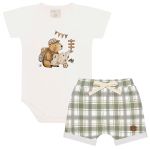 Body curto c/ Short em algodão egípcio Capivara Boys - Mini & Co.