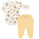 Body longo c/ Calça (Mijão) em algodão egípcio Capivara Girls - Mini & Co.