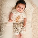 Body curto c/ Short em algodão egípcio Capivara Boys Xadrez - Mini & Co.